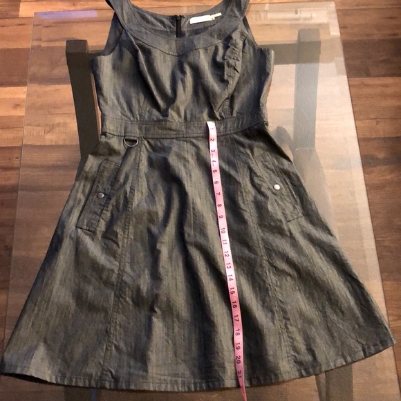 Calvin Klein Scoop Neck Empire Waist Grey Denim Dress Size 6 - Picture 7 of 7